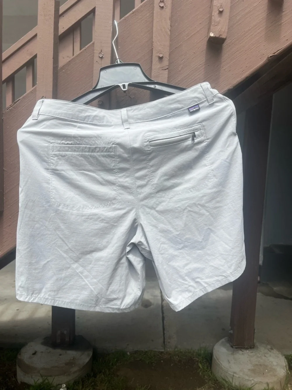 Patagonia Hikin  Gray Performance Flat-Front Shorts